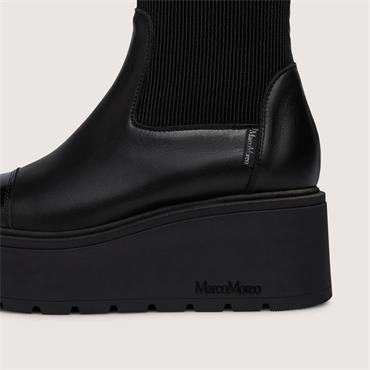 Marco Moreo Vale Stretch Toe Cap Boot - Black Leather